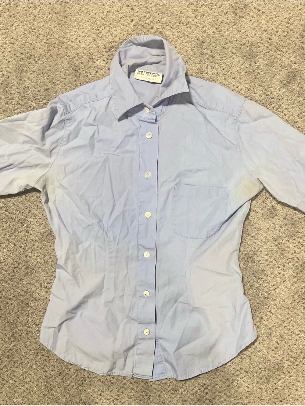 Vintage Holt Renfrew Collection Powder Blue Short Sleeve Button Up Shirt